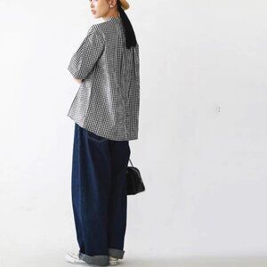 Japanese Brand "Zootie Des Sucettes" Checkered/Gingham Blouse - One Size